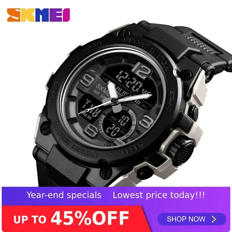 SKMEI 1452 Модные мужские Цифровые кварцевые наручные часы спортивные