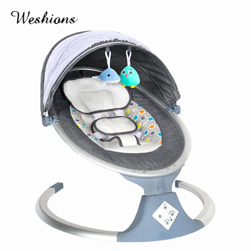 Children's rocking chair, baby bed, rocking chair, smart bluetooth swing left and right, new enlarged hanging basket, free shipp