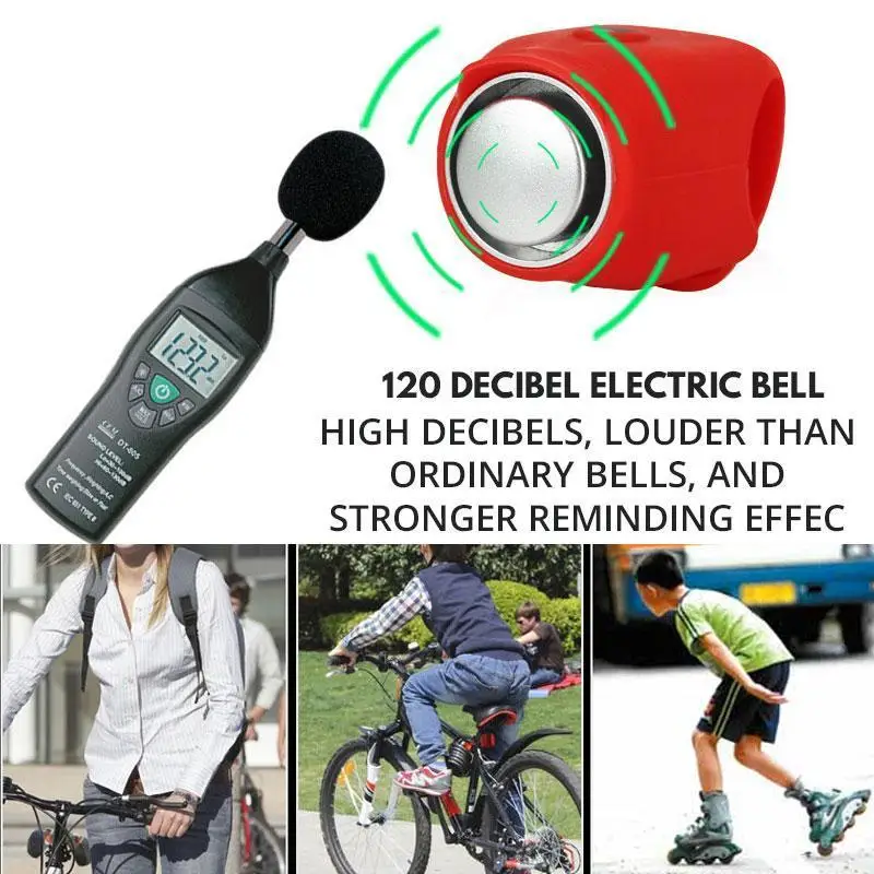 

Bike High-Decibel Electronic Bell Bike Electronic Loud Horn Warning Safety Electric Bell Police Siren Bicycle Handlebar Alarm Ri