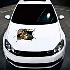 Наклейка на автомобиль с животными и трещинами, имитация бумаги, инновационная Наклейка на окно, украшение автомобиля NJ88
