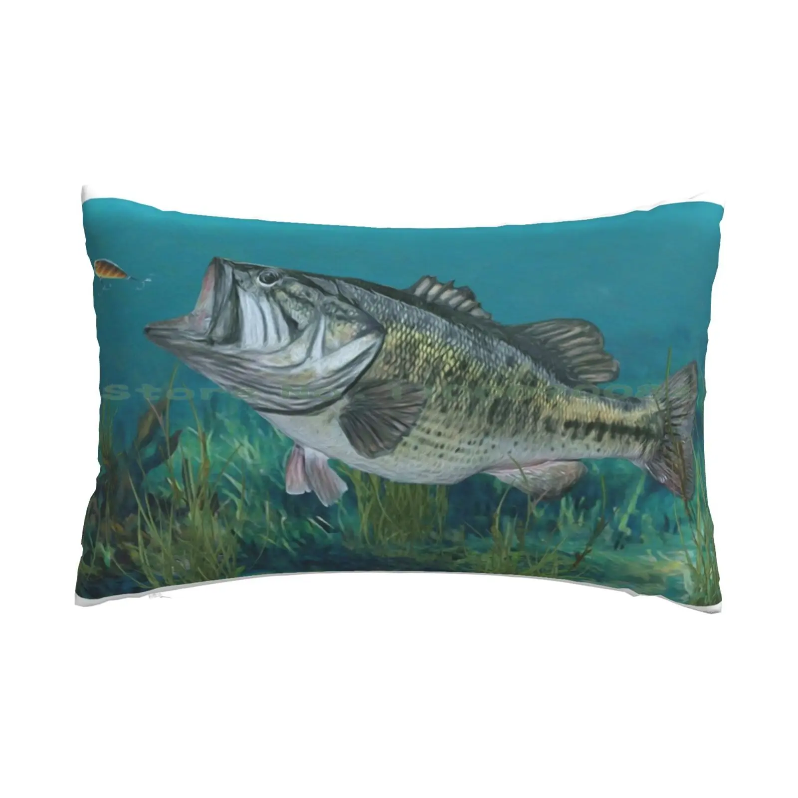 

Largemouth Bass Pillow Case 20x30 50*75 Sofa Bedroom Fishing Lure Fish Art Largemouth Bass Art Largemouth Bass Fine Art