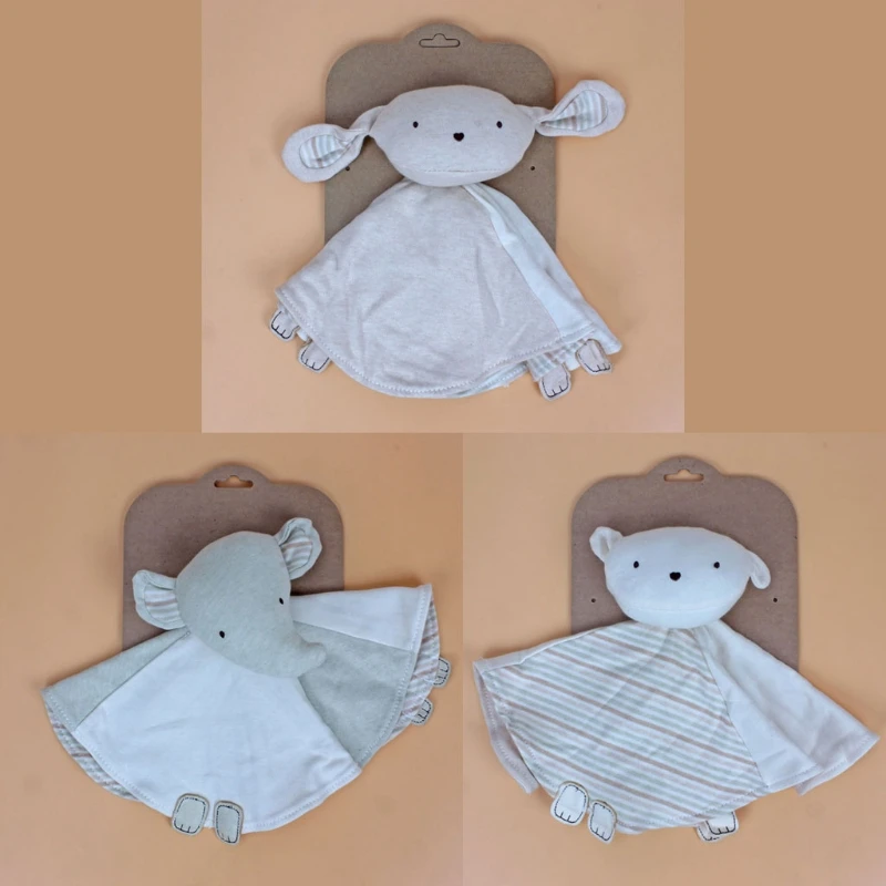 

Baby Soother Appease Towel Bib Soft Cotton Animal Sleeping Doll Teether Infants Comfort Sleeping Nursing Cuddling Toys
