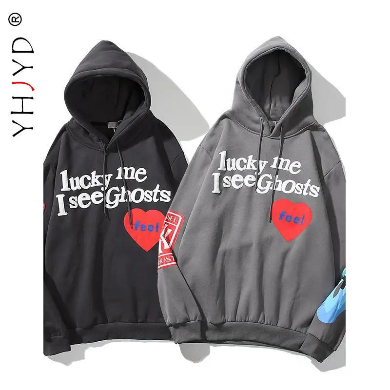 

Толстовка Lucky me для мужчин и женщин, флисовый свитшот с надписью граффити в стиле Харадзюку, Свободный пуловер в стиле хип-хоп, уличная одежд...