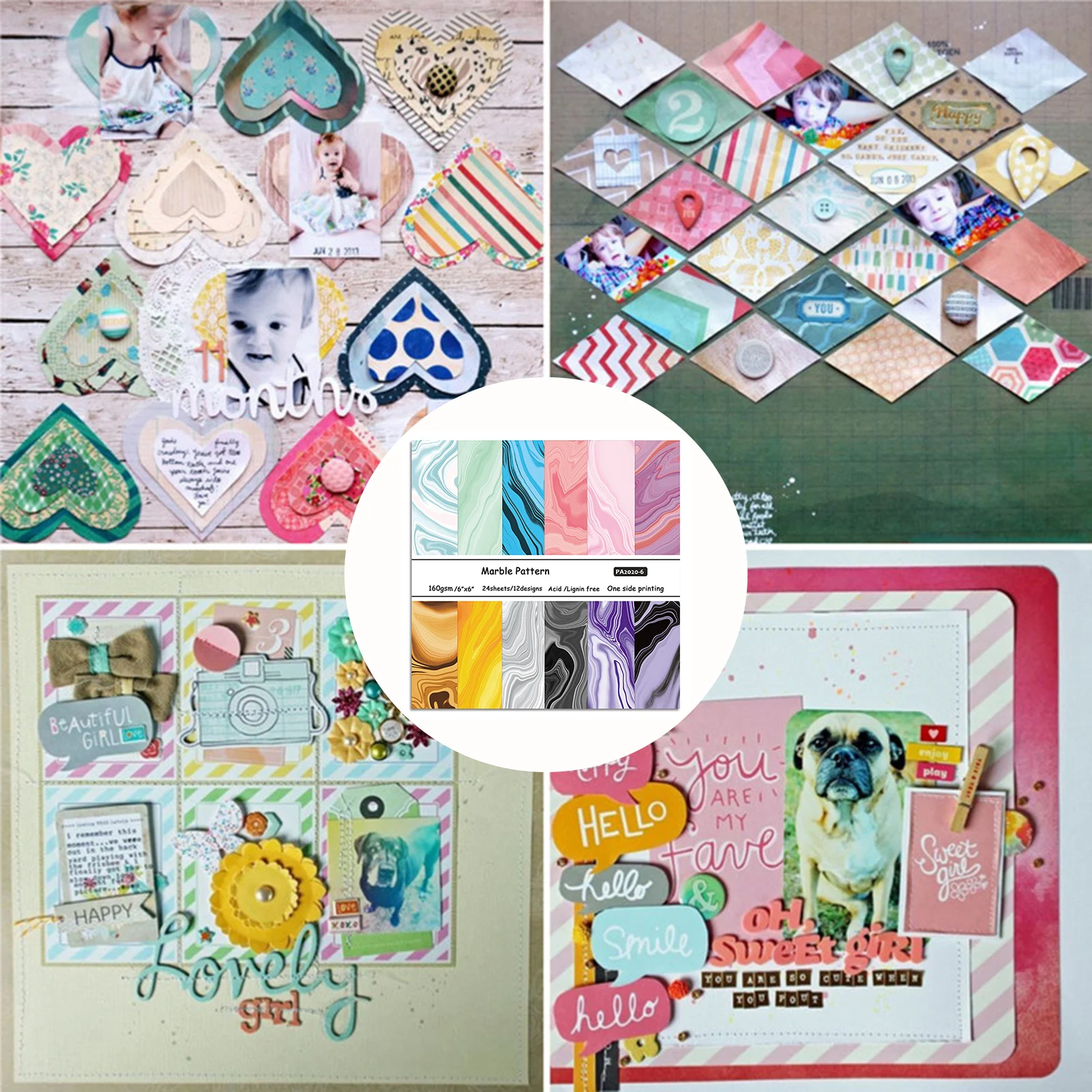 DIY Фотоальбом картон Скрап Бумага пакет фон Pad оригами для ручной работы подарок