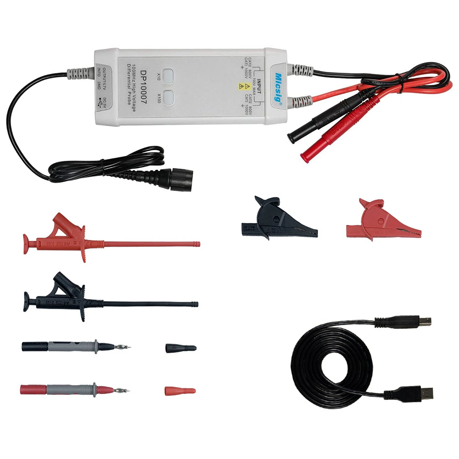 

Осциллограф DP10007, дифференциальный датчик высокого напряжения, 700 в, 100 МГц, зажим датчика Kit, время нарастания NS, норма затухания 10X/100X