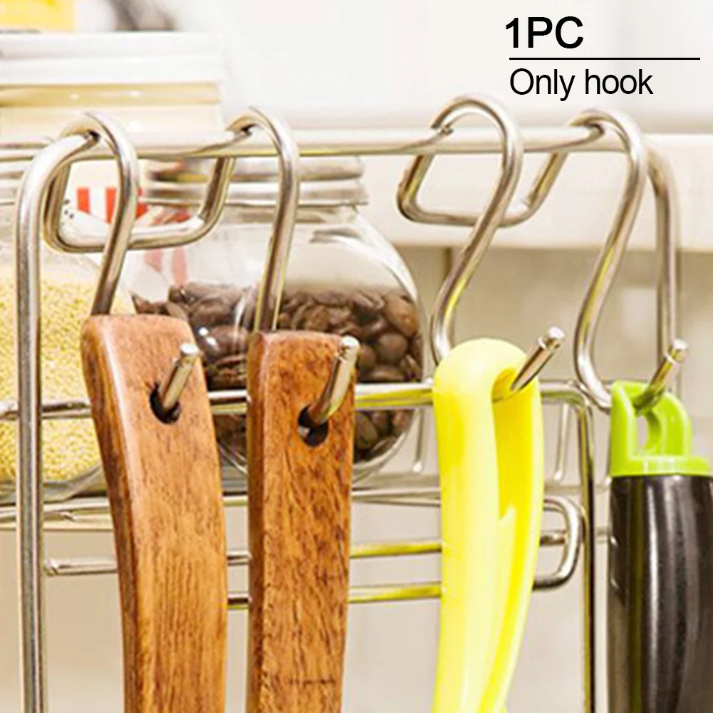 

Stainless Steel Pothook Cabinet S-Shaped Home Storage Hooks Holder Hanger Towel