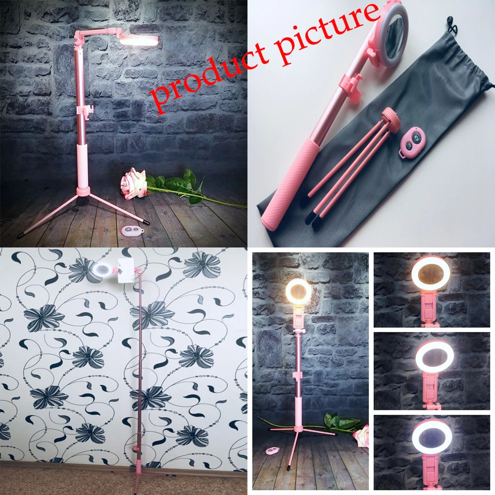 MAMEN 1 7 м выдвижной живой штатив селфи палка поддержка LED кольцо Свет Стенд