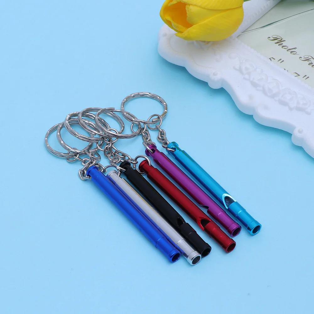 

6pcs Outdoor Survival Whistle Fashion Aluminium Alloy Whistle Referee Survival Whistle Outdoor Equipment EDC Tool(Mixed Colors)