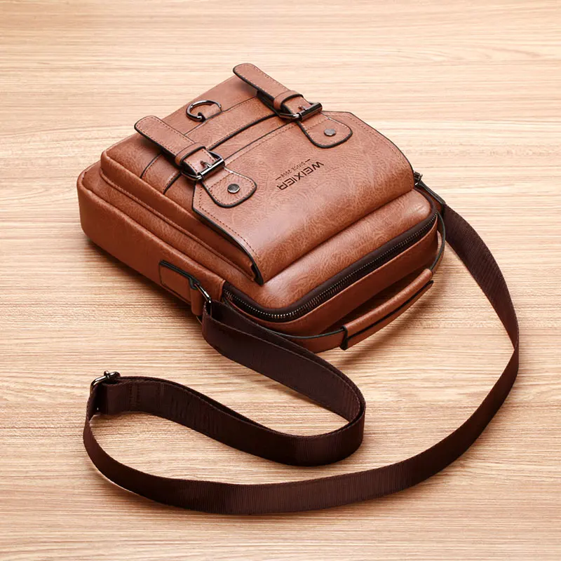 

New Man's Crossbody Shoulder Bag Multi-function Men Handbags Large Capacity PU Leather Bag For Man Messenger Bags Tote Bag