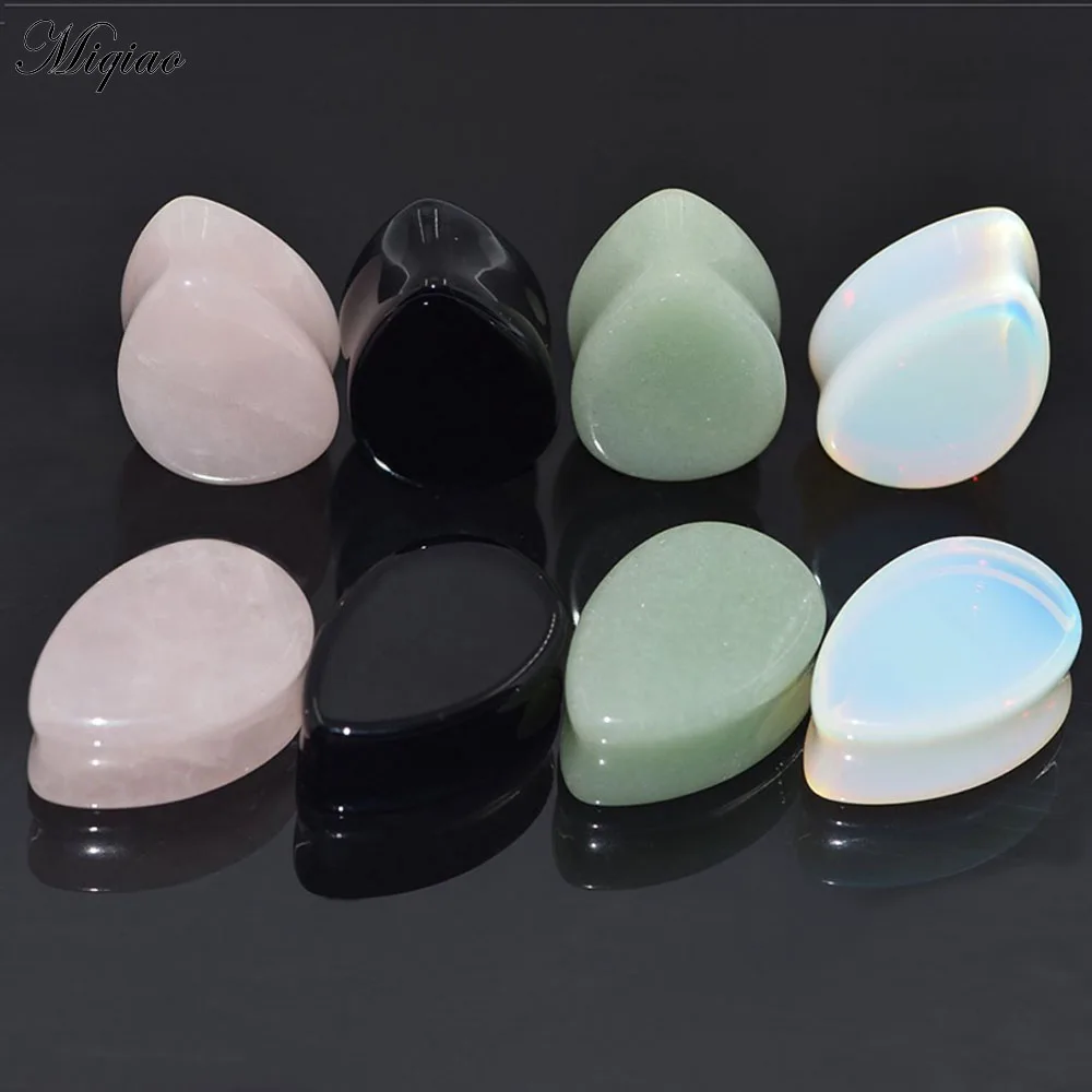 

Miqiao European and American explosion models water drop stone auricle green Tanglin black ear piercing jewelry