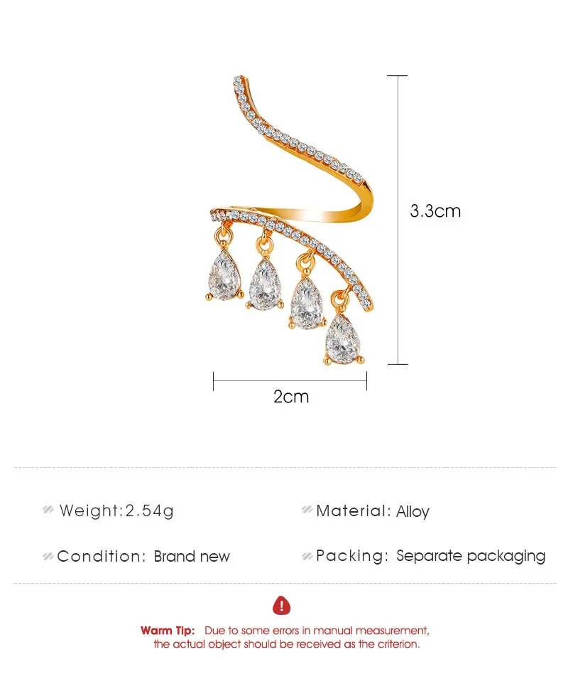 

AE-CANFLY 2020 New Fashion Inlaid Crystal Drop Pendant Ring Woman Simple Personality Banquet Party Jewelry Gift Wholesale