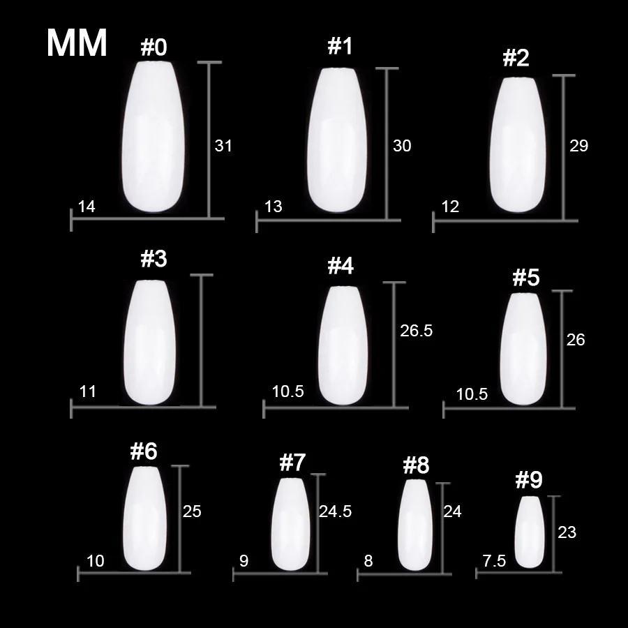 Длинные накладные ногти для балерины 100 штук или 600 шт./упак. дизайна гроба