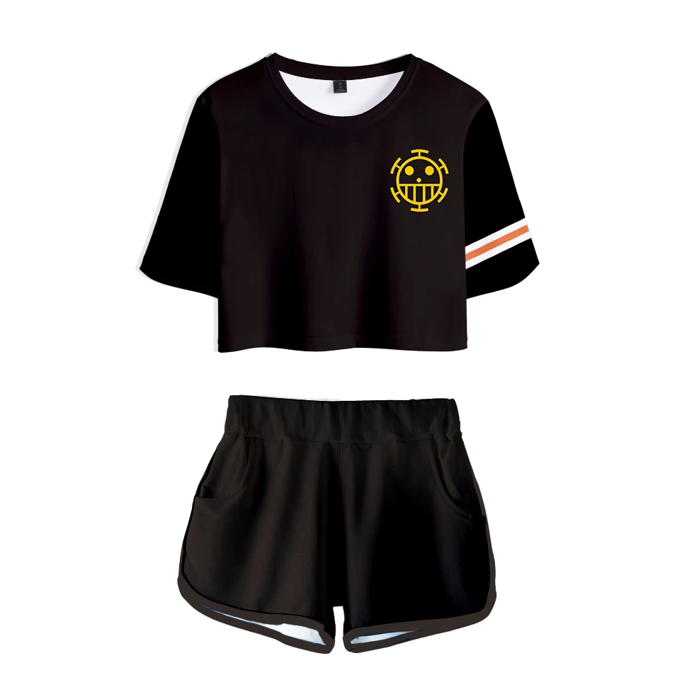 Костюм Luffy из двух предметов для мужчин и женщин модная футболка с коротким