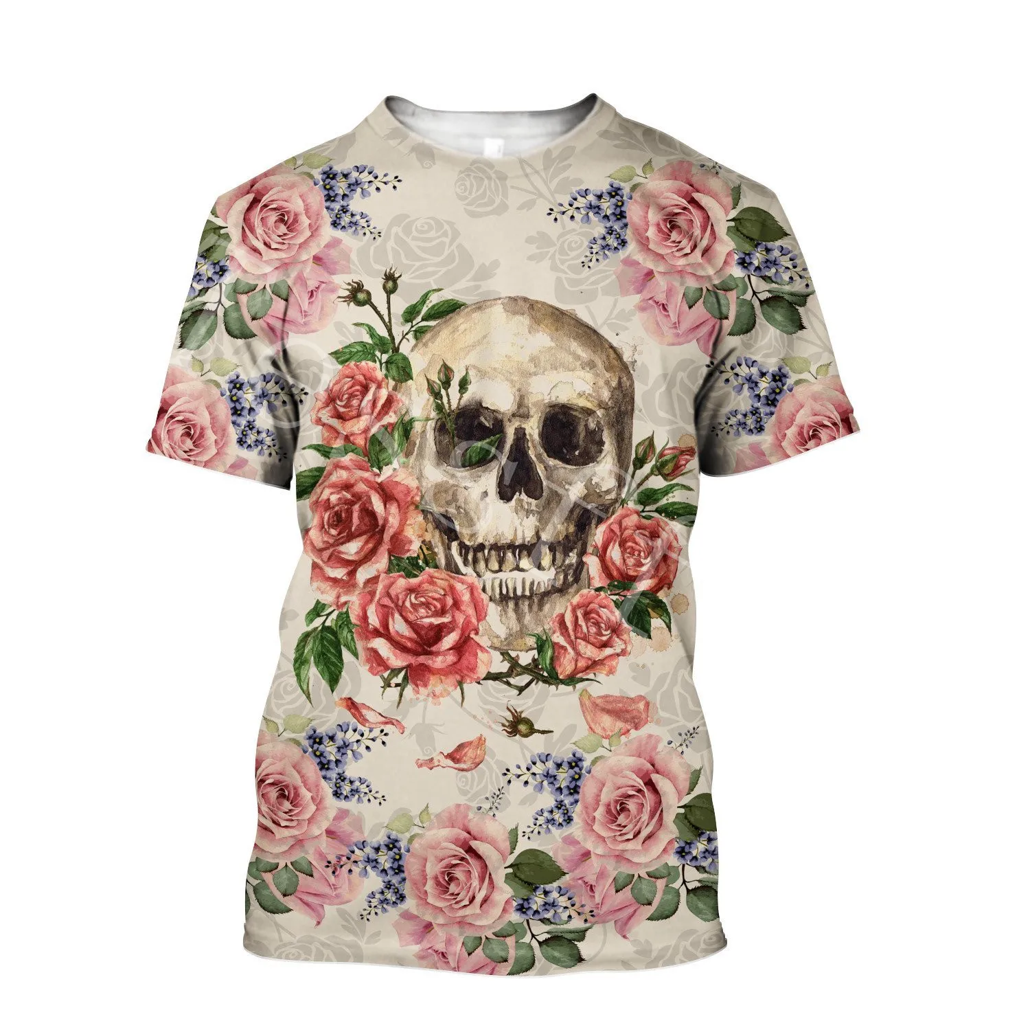 

Tessffel Crazy Skull Tattoo Camo 3D All Over Printed Colorful Summer Harajuku T-shirt Unisex Top O-Neck Short Sleeve Style-S31