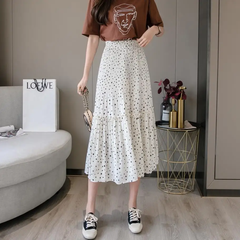 Юбка женская Плиссированная с высокой талией весна-лето кавайная юбка | Женская