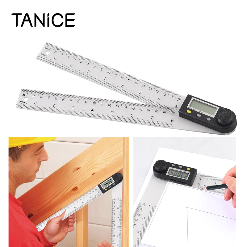 

Цифровой угломер TANiCE, транспортир 8 дюймов, точность 0,3 °, для ремонта и ремонта деревообработки