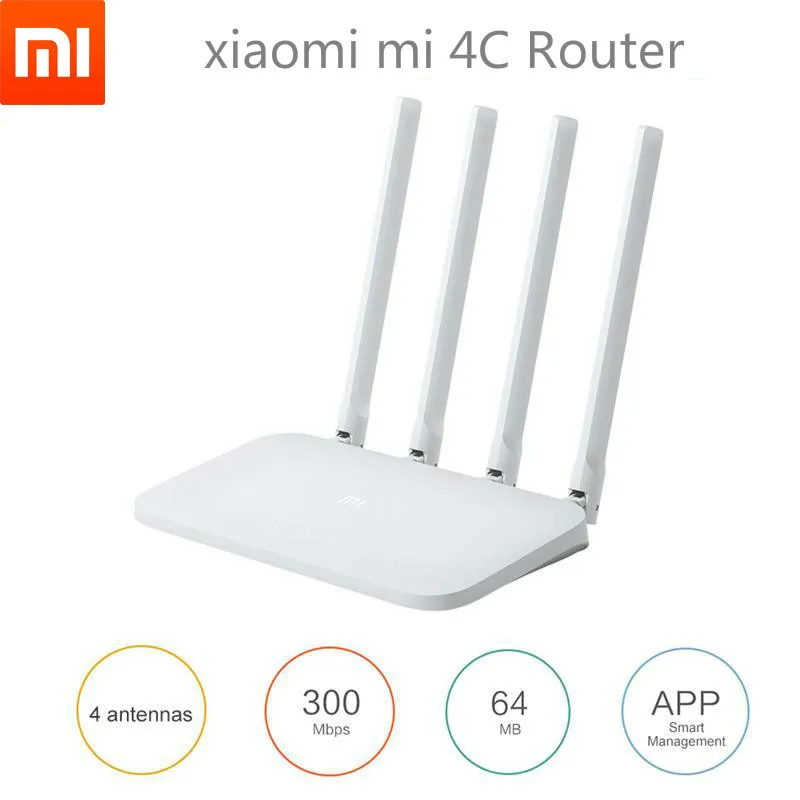 Wi-Fi-роутер Xiaomi Mjia 4C Roteador 802 11 b/g/n 2 4 ГГц 300 Мбит/с антенны | Электроника