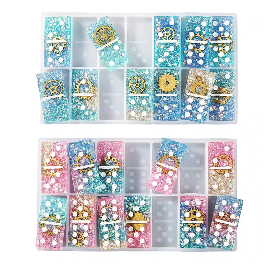 Прессформы из смолы домино двойная эпоксидная смола силиконовая игра помадка и