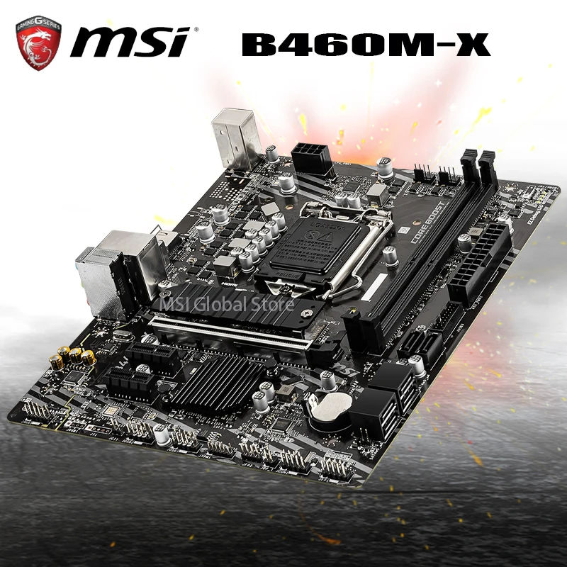 Bestellen MSI B460M-X Motherboard Unterstützung 10th-Gen Cpu DDR4 2933MHz 64GB USB 3,2 PCI-E 3,0 DVI Desktop Intel B460 Mainboard 1200 Micro ATX