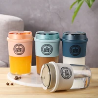 300ml400ml coffee cup anti scalding and leak proof teapot milk tea milk cup portable take out travel cup simple office gift cup