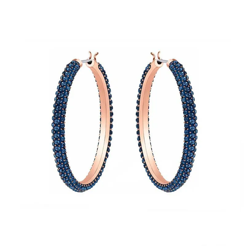 

Fashion charm High Quality Big Circle Earrings Women's Birthday Gift Design Stone Hollow Earrings