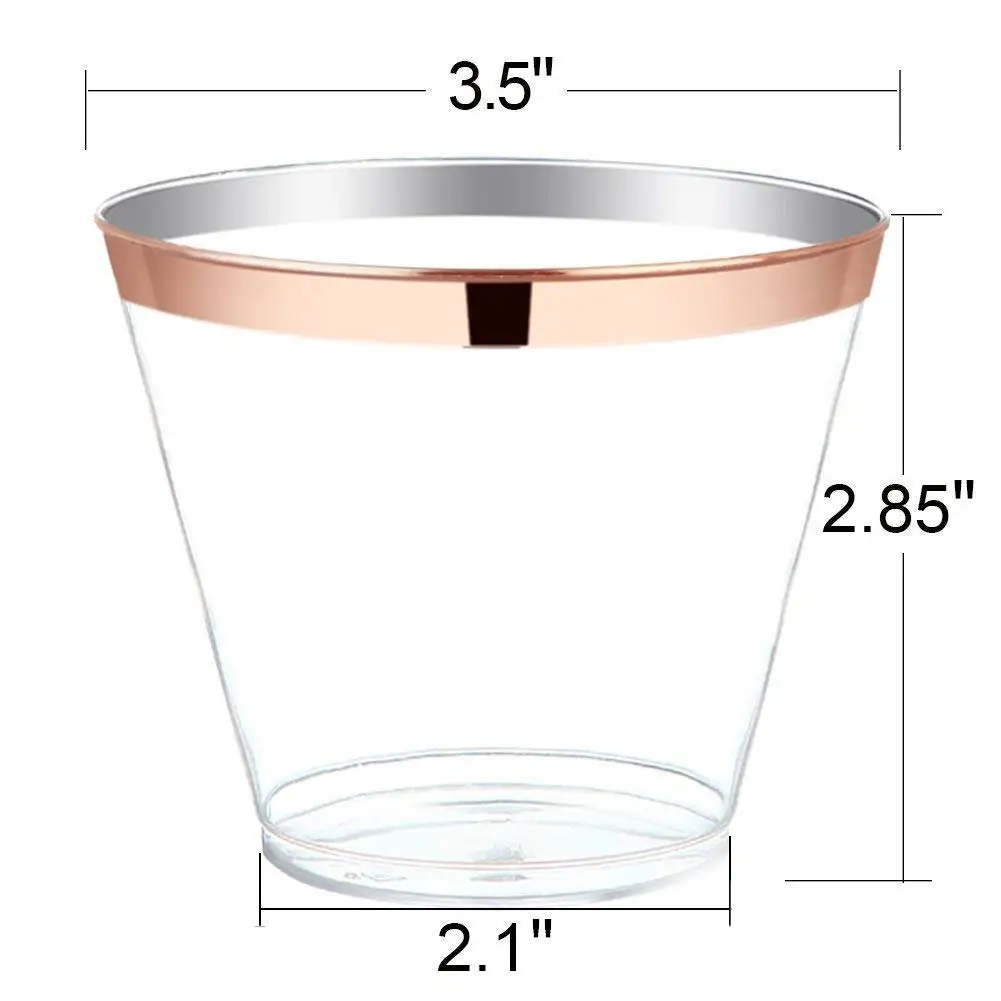 

6PCS 270ML Wine Glass Hard Plastic Aviation Cup Juice Cup Tiramisu Ice Cream Cup Birthday Party Supplies Reusable Plastic Cup