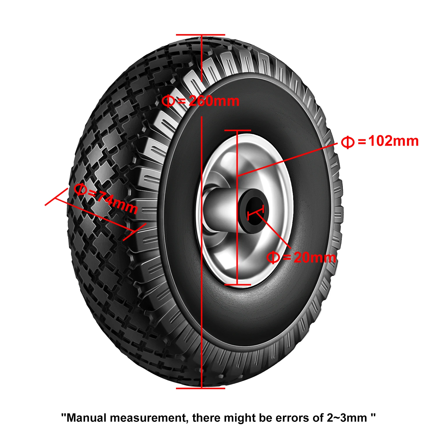 Тачка 260 мм пенополиуретановое колесо запасное Барроу мастерской садовая