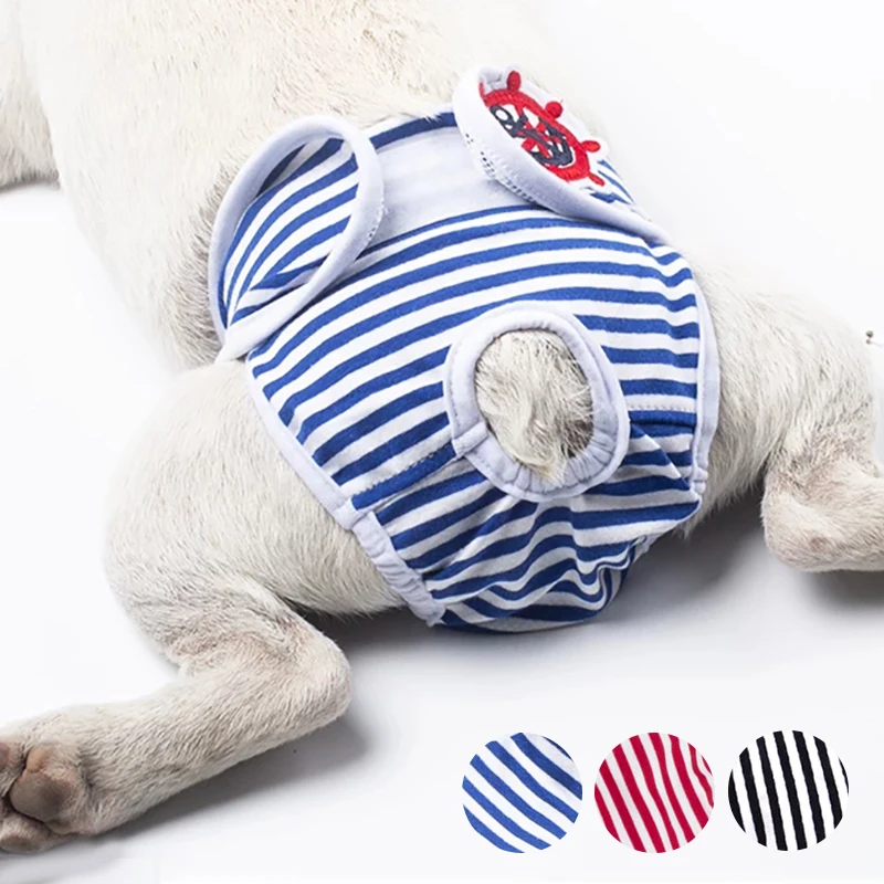 

Полосатые трусики для собак, женское нижнее белье, подгузники для собак, Симпатичные женские трусики чихуахуа, аксессуары для домашних живо...