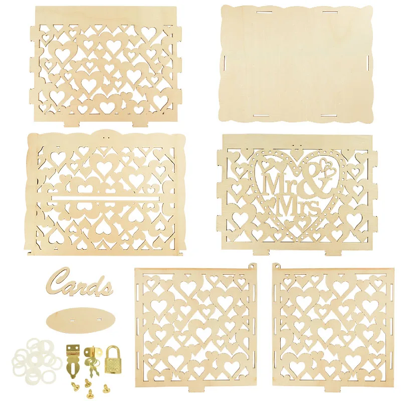 Подарочная коробка для свадебных открыток деревянные пустотелые