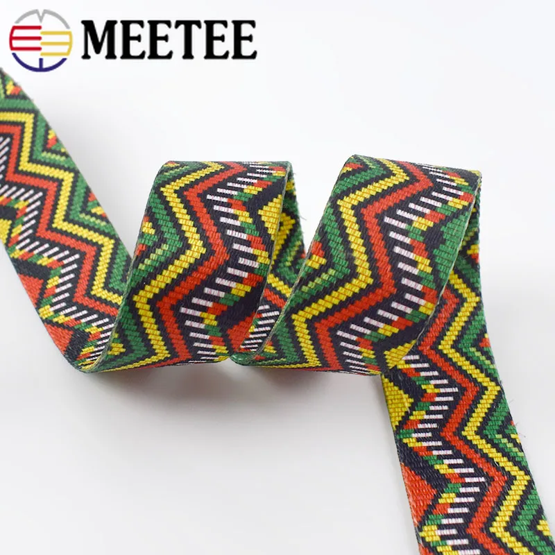 4 м 38 мм 1 Толстая модная печатная Этническая жаккардовая лента для сумки ленты