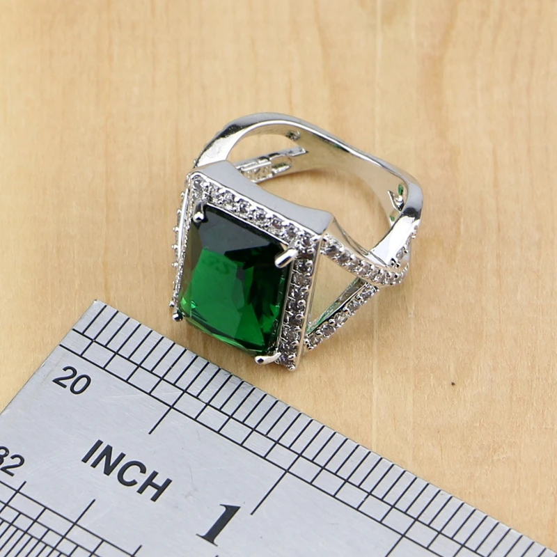 Комплект из колье серёг и кольца с фианитом | Украшения аксессуары