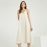 sexy strap backless satin dress loose dresses spring summer new sleeveless basic solid womens clothing