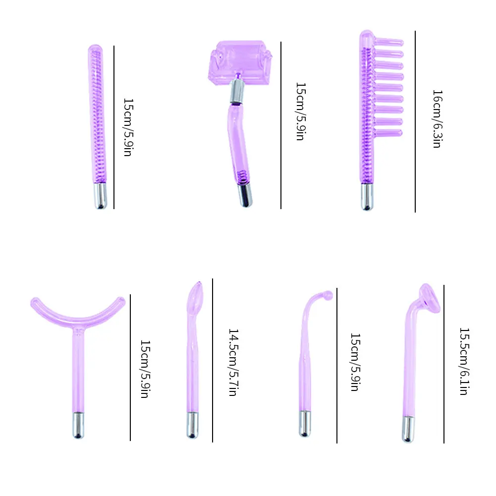 

High Frequency Electrode Facial Beauty Machine Electrotherapy Wand Glass Tube Face Cleansing Skin Tightening Device 7pcs/Set