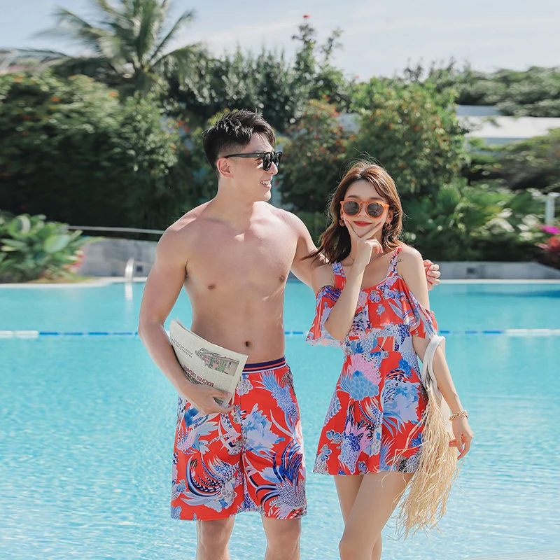 

couple loose beach shorts pants vacation stripe men swimsuits swimming shorts board men swimwear swim trunk