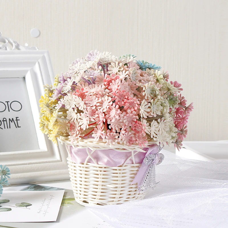 

6Pcs Artificial Gerbera Silk Flower Bouquet Home Decor DIY Garland Wedding Party Flower Wall Decoration Scrapbook Wreath Craft