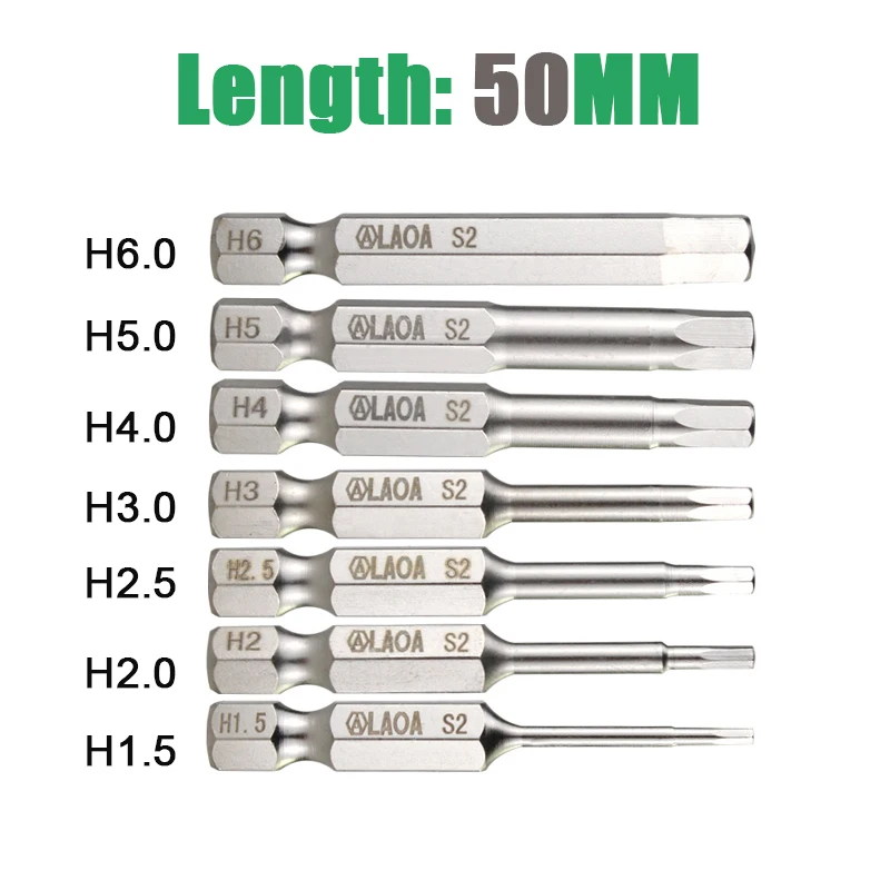 

LAOA 1/4 "биты с шестигранной отверткой S2 легированная стальная головка электрической отвёртки с магнитной высокой твердостью шестигранные биты