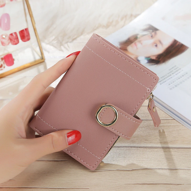 

Women Wallets Fashion Brand PU Leather Purse Ladies Card Holder Zipper Hasp Design Clutch Female Purse Money Clip Wallet