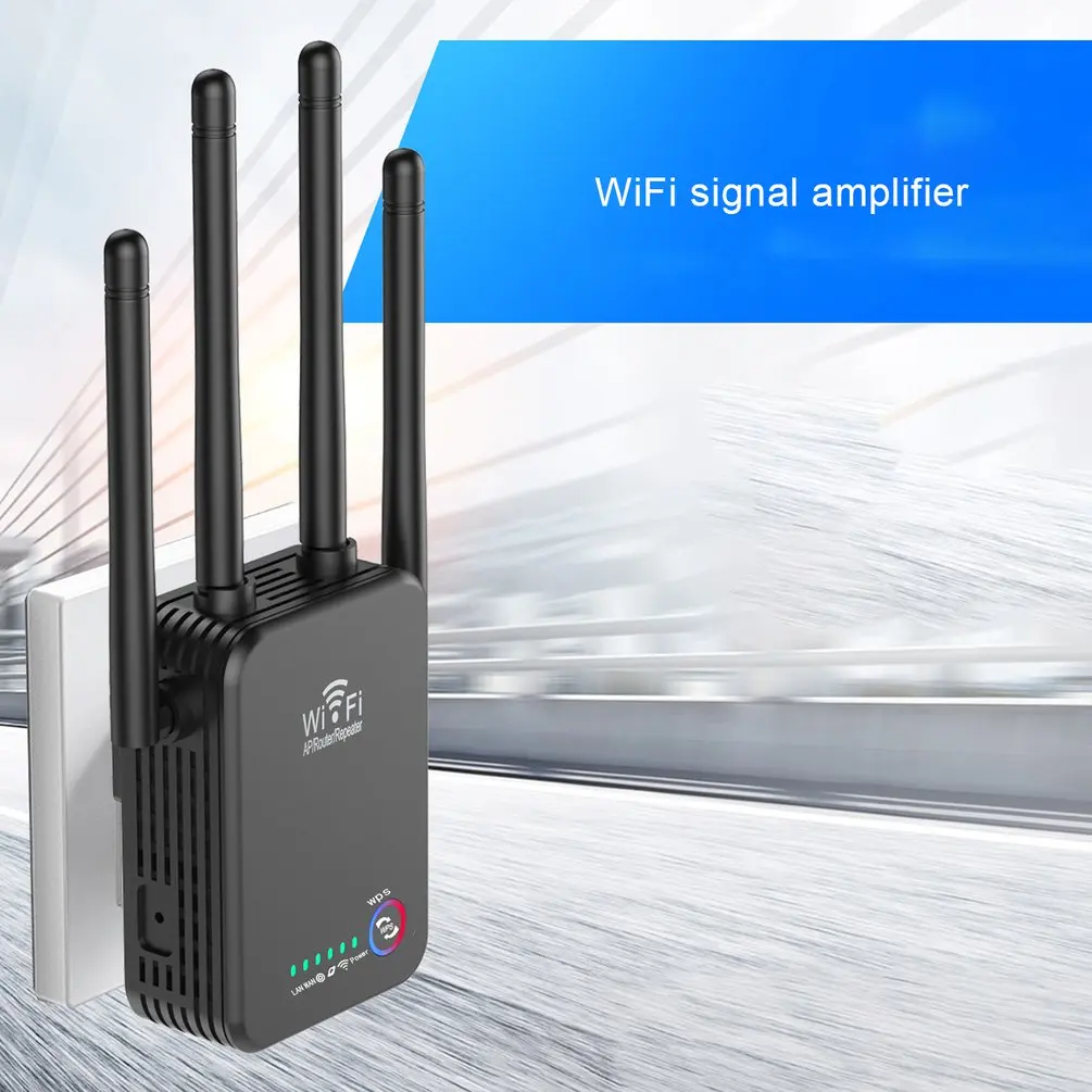 Wireless Range Extender Wifi Repeater for Wireless Router 1000Mbps Dual Band 2.4GHZ Wi-Fi Signal Home Internet Amplifier