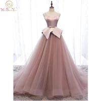 pink evening dresses elegant long 2022 sweetheart spaghetti strap ball gown satin tulle court train prom gown formal party dress
