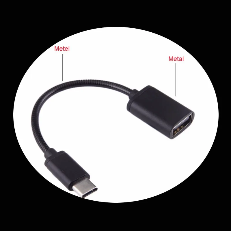 

Металлический пружинный кабель Type C OTG кабель для Samsung S8 Macbook Nexus 5X 6P USB 3,0 Женский к Type C Мужской адаптер для Huawei P9