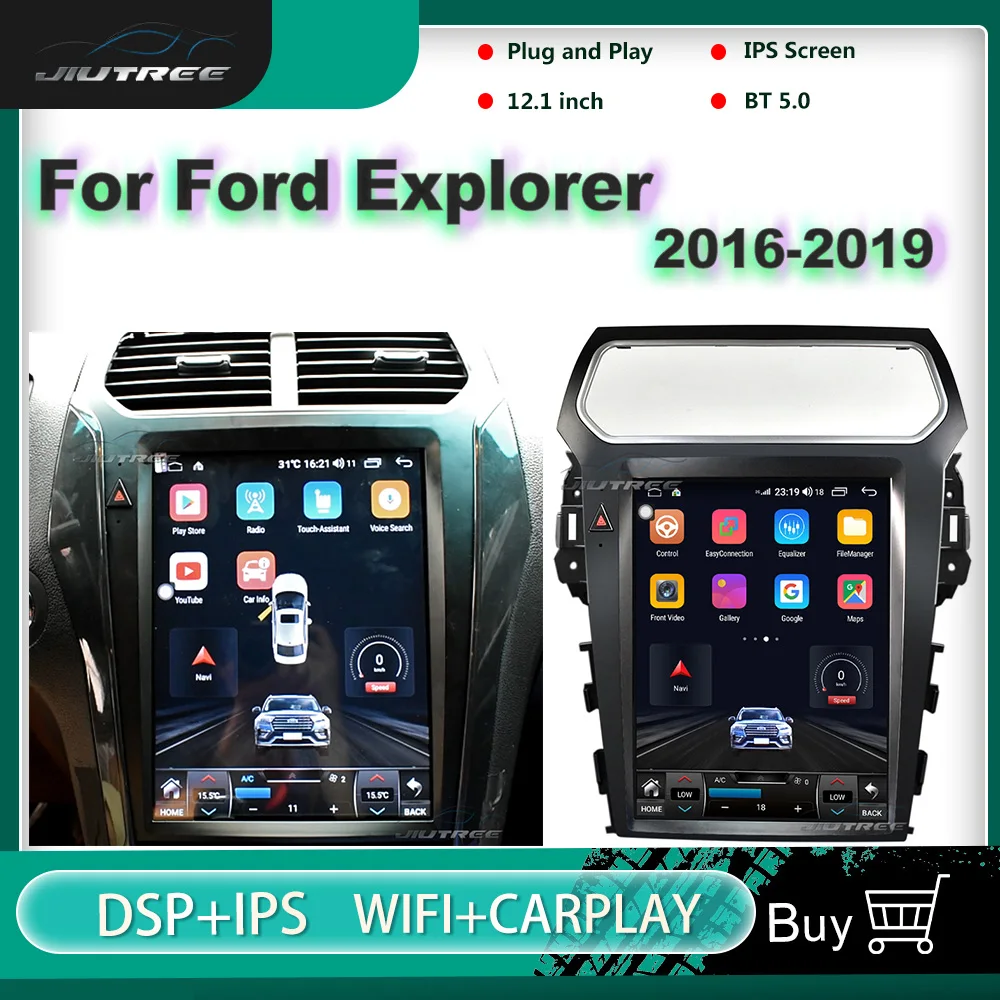 Вертикальный экран для Ford Explorer 2016-2019 2Din Android автомобильный Радио мультимедийный