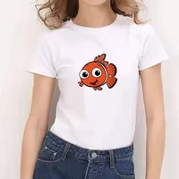 2021 cute fish print women new style white tees female top tees femalegraphic cute cartoon tshirt top tees female