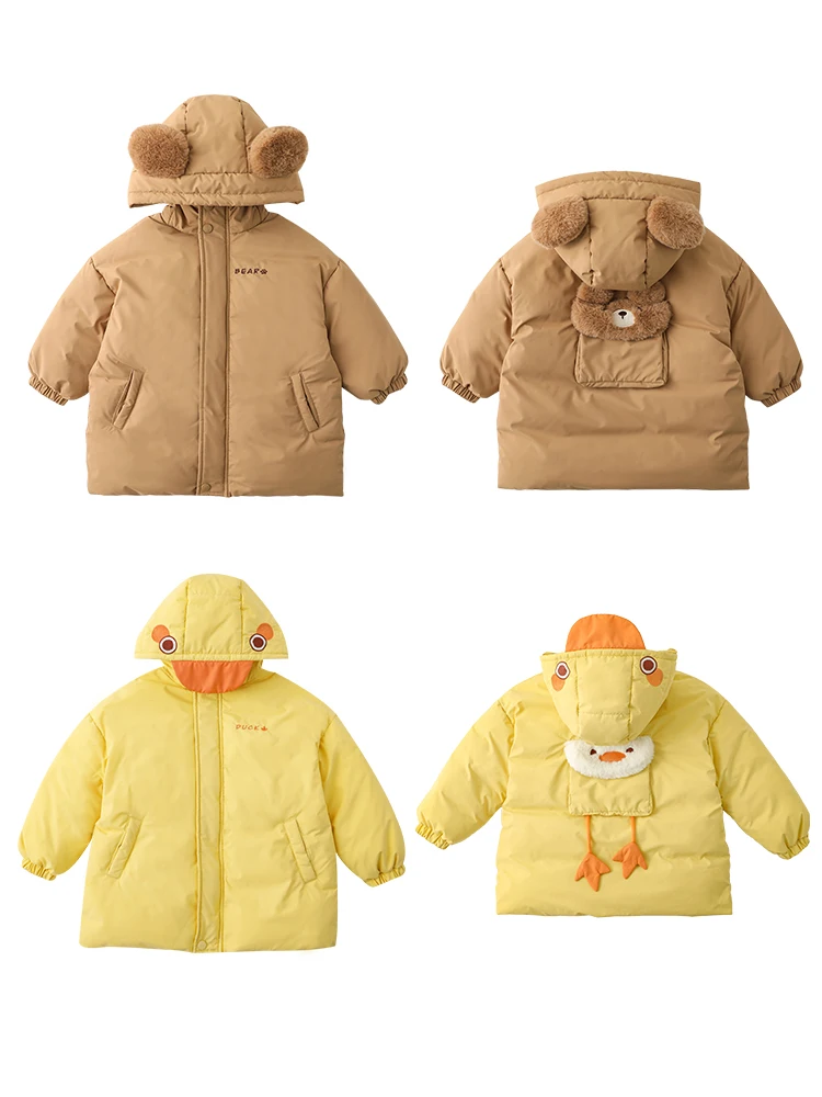 Chaqueta de algod&oacute;n con contraste tridimensional para ni&ntilde;os, gorro de Animal peque&ntilde;o, abrigo c&aacute;lido para ni&ntilde;as, novedad, invierno, 2021-4