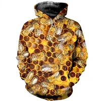 mens hoodie bees honeycomb 3d printed casual cosplay animal autumn unisex hoodi dropship 3d zipper pullover womens sweatshirt