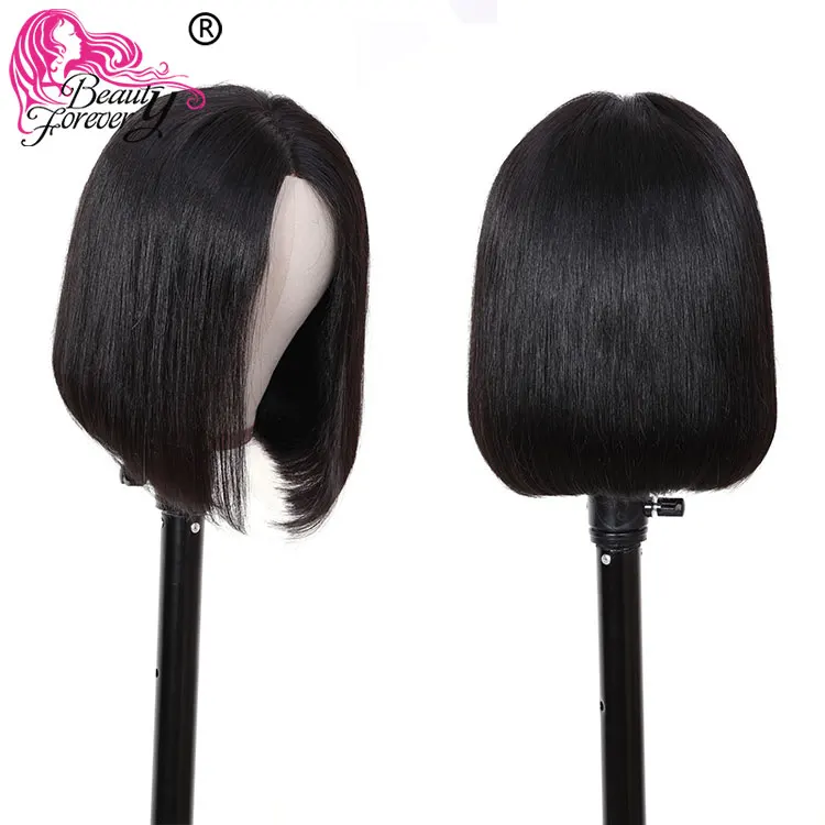 Beauty forever 13*4/6 Remy бразильские прямые волосы боб кружевные передние парики средняя часть с предварительно выщипанной натуральной линией волос 130% 150