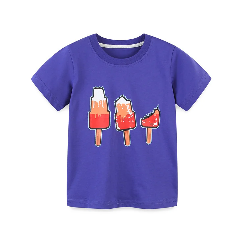 

Baby Boys Cotton T-shirt Ice Cream Print Clothes Girl O Neck Tops Kids Summer Short Sleeve Casual Wear Kids Clothing