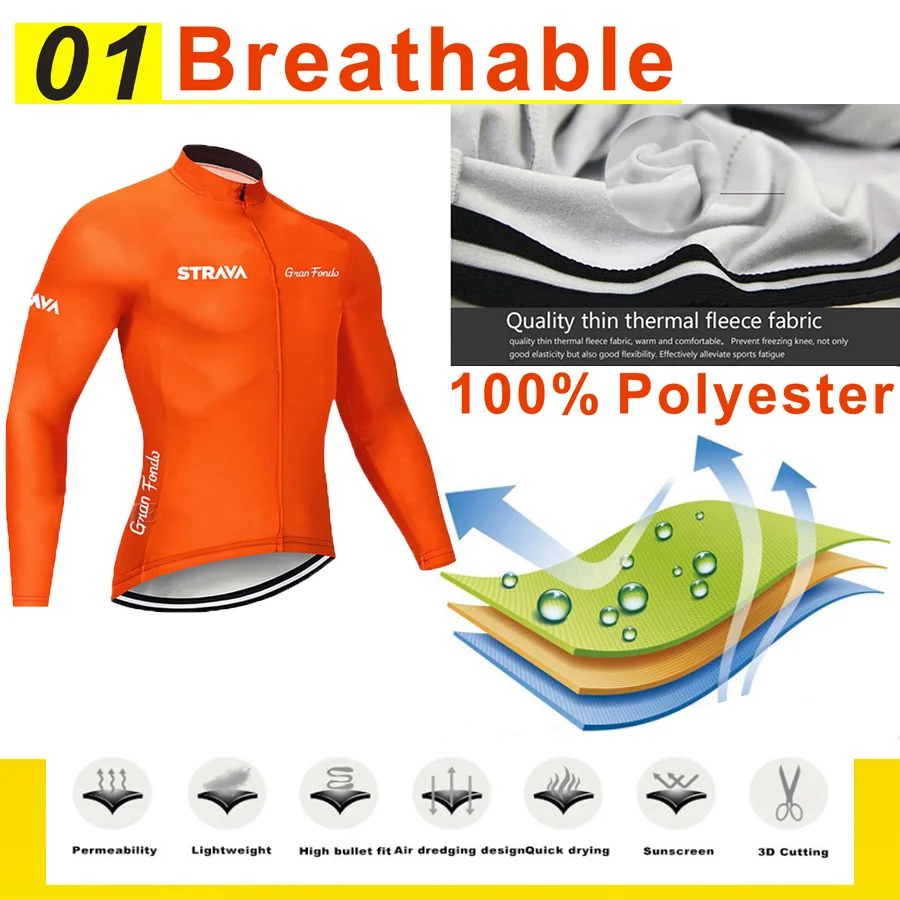 2019 Strava длинный рукав Майо Ropa Ciclismo Invierno термо флис велосипедная команда Велоспорт