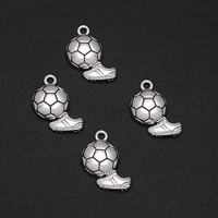 12pcslots 16x20mm antique silver plated football charms sports pendants for diy necklace jewellery crafts wholesale drop ship