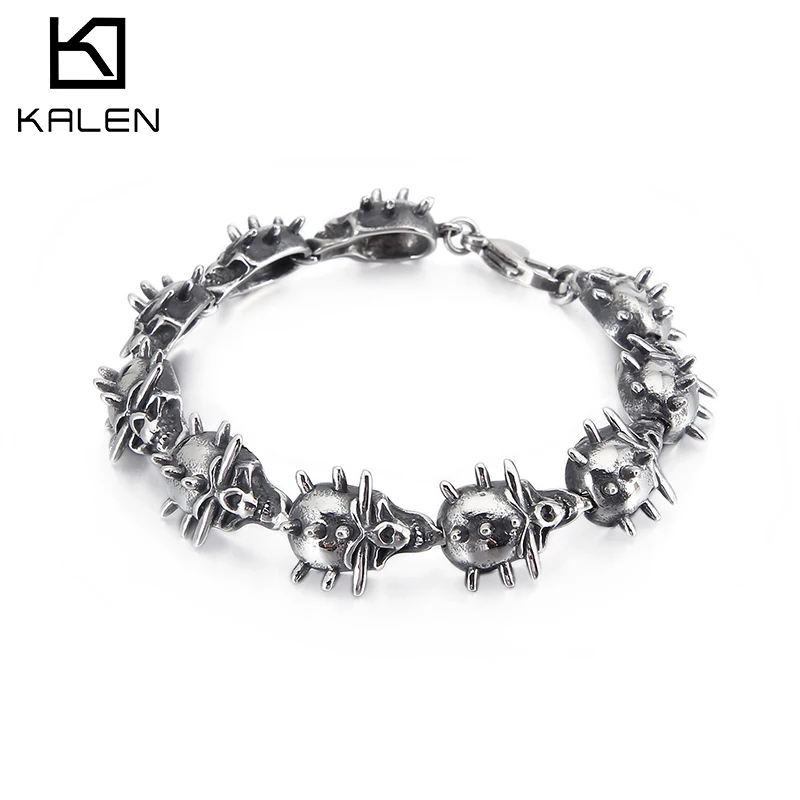 Kalen Мужской браслет со звездой из нержавеющей стали в стиле панк Готические