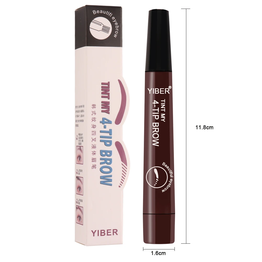 

2pcs Eyebrow Pencil Waterproof Fork Tip Eye Brow Tattoo 5 Colors Long Lasting Makeup Eyebrow Marker For Eyebrows Dye Tint Pen
